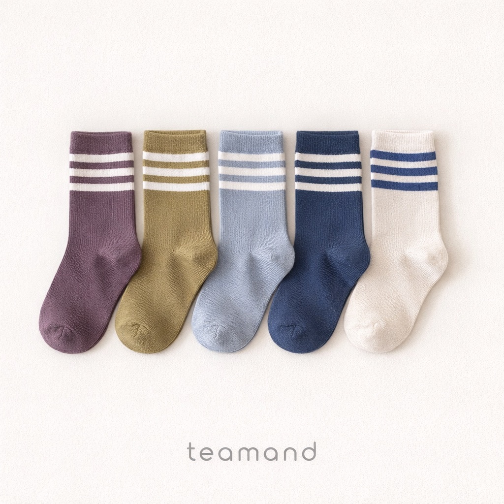 正韓春Team 莫蘭迪色運動襪(5入一組)