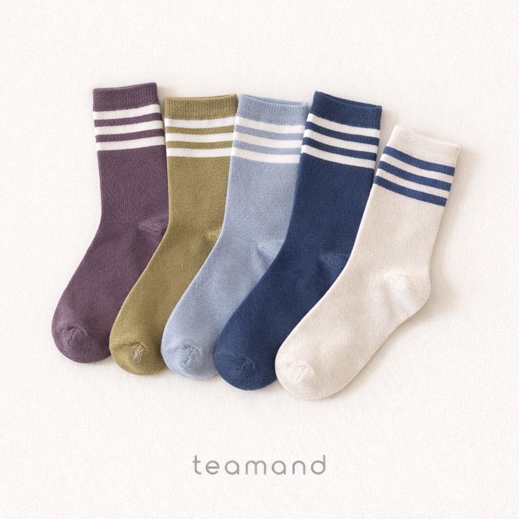 正韓春Team 莫蘭迪色運動襪(5入一組)