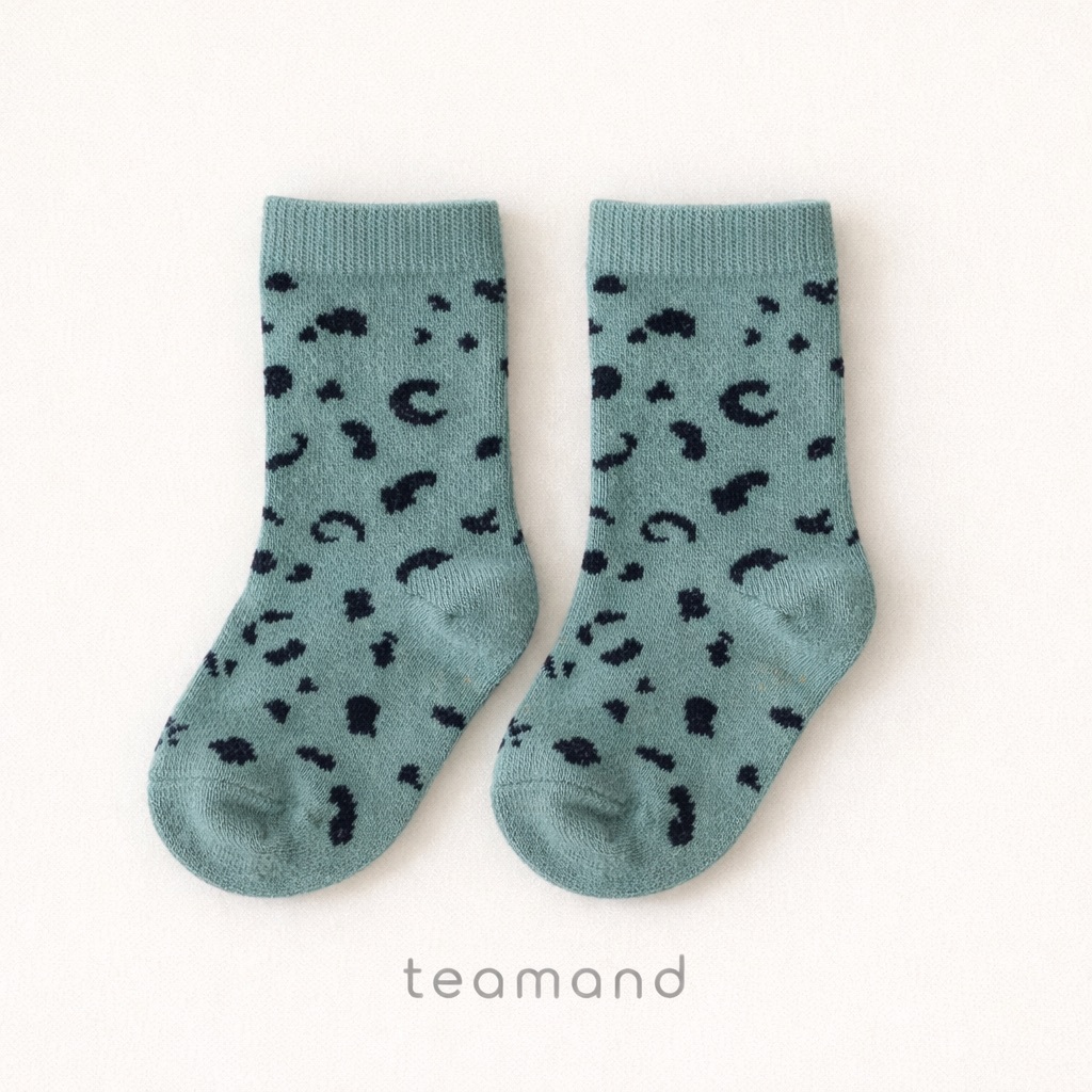 正韓春Team 親子裝_春季豹紋方格襪(2入一組)