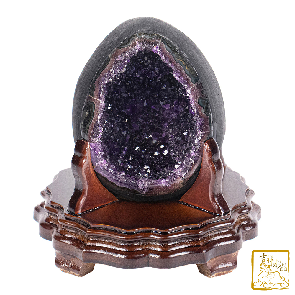 烏拉圭紫水晶恐龍蛋 1.24kg 財位擺設