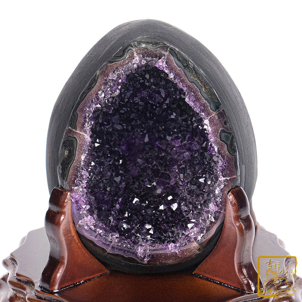 烏拉圭紫水晶恐龍蛋 1.24kg 財位擺設