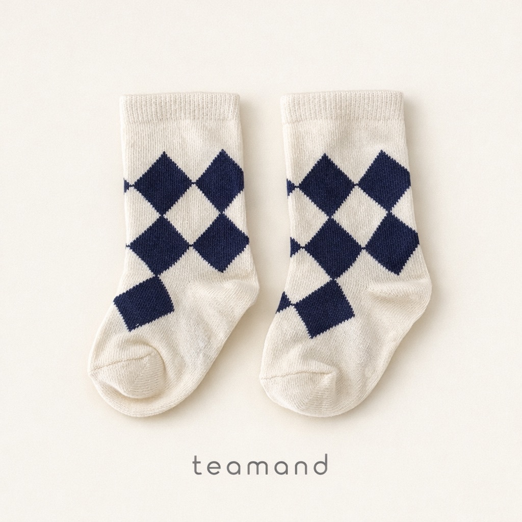 正韓春Team 親子裝_春季格紋直條襪(2入一組)