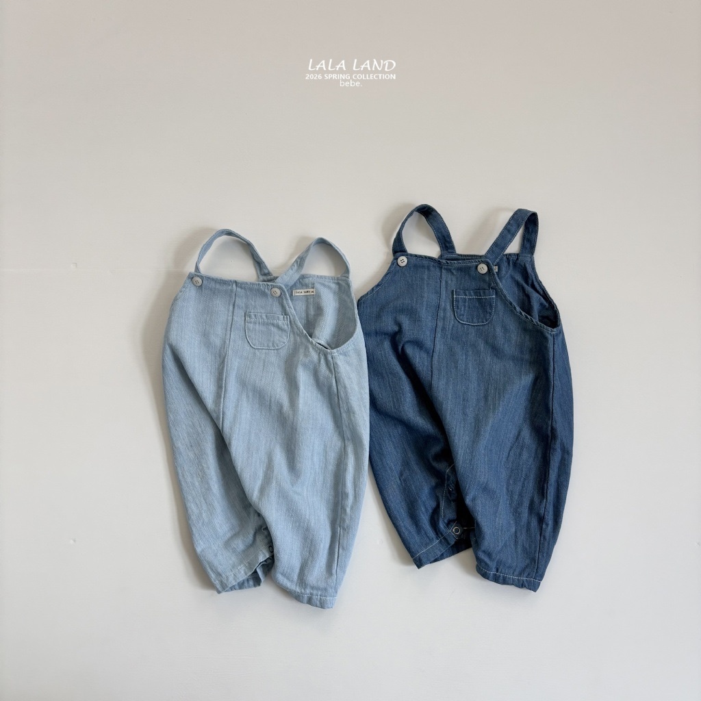 正韓春lalaland 嫩嬰2色牛仔吊帶包屁褲