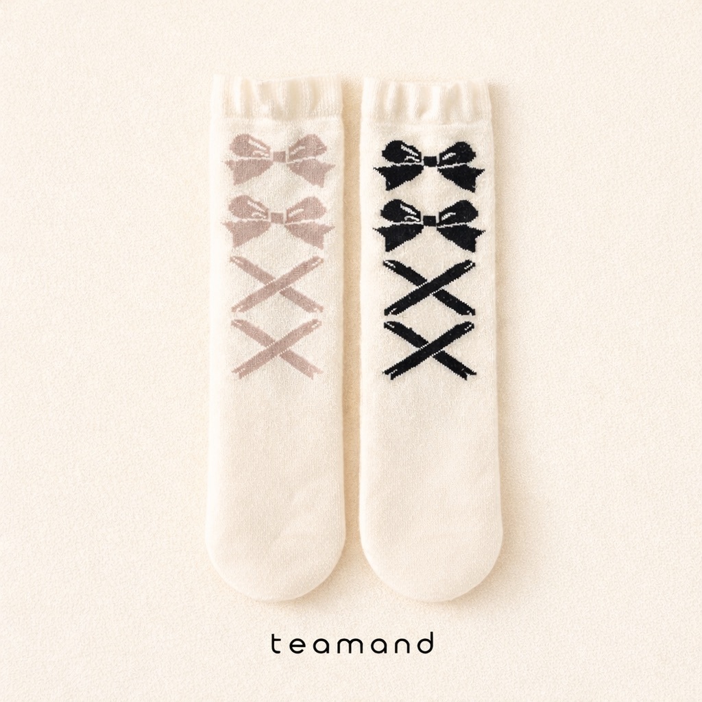 正韓春Team 春季蝴蝶結襪(2入一組)