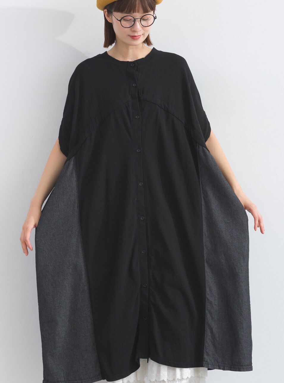 【預購】JN0214001 LUPILIEN 拼接感前開式洋裝