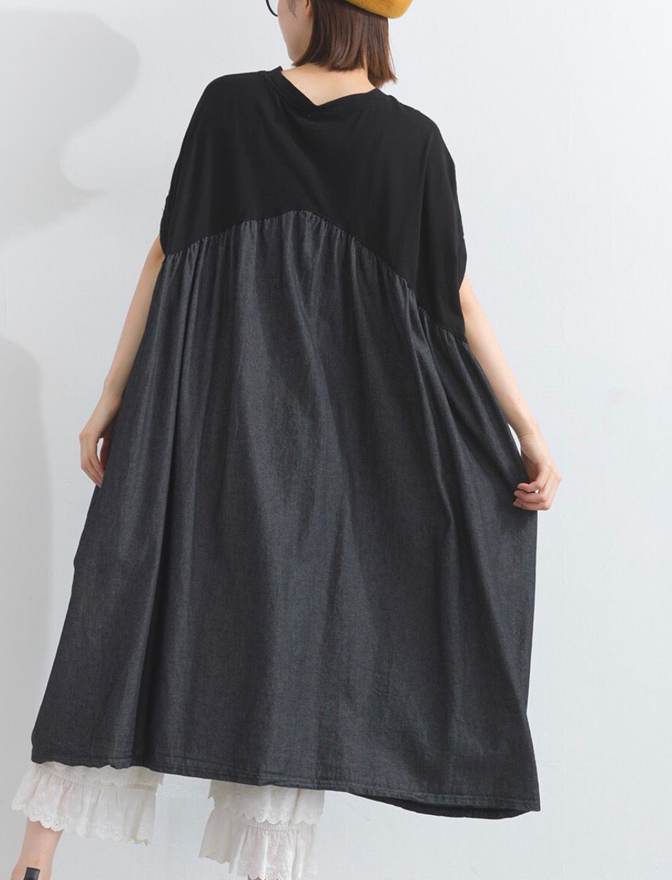 【預購】JN0214001 LUPILIEN 拼接感前開式洋裝