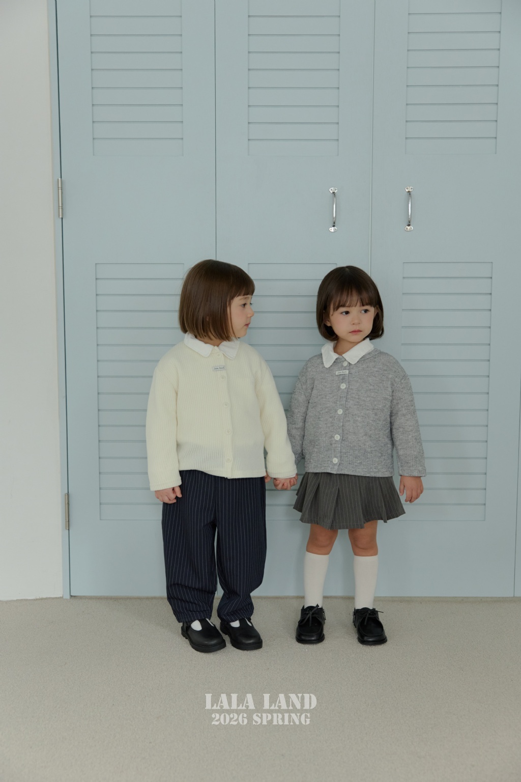 正韓春lalaland 小童2色直條百褶褲裙