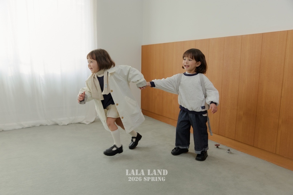 正韓春lalaland 小童米白/格紋小標短裙