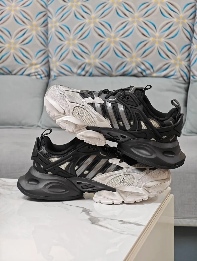 ADIDAS XLG RUNNER DELUXE 黑白做舊  厚底老爹鞋