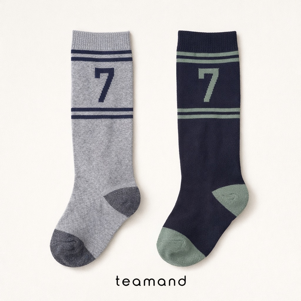 正韓春Team 春季黑灰幸運7襪(2入一組)