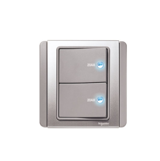 NEO都會(E3000)20A兩位橫按板雙極連LED燈開關制