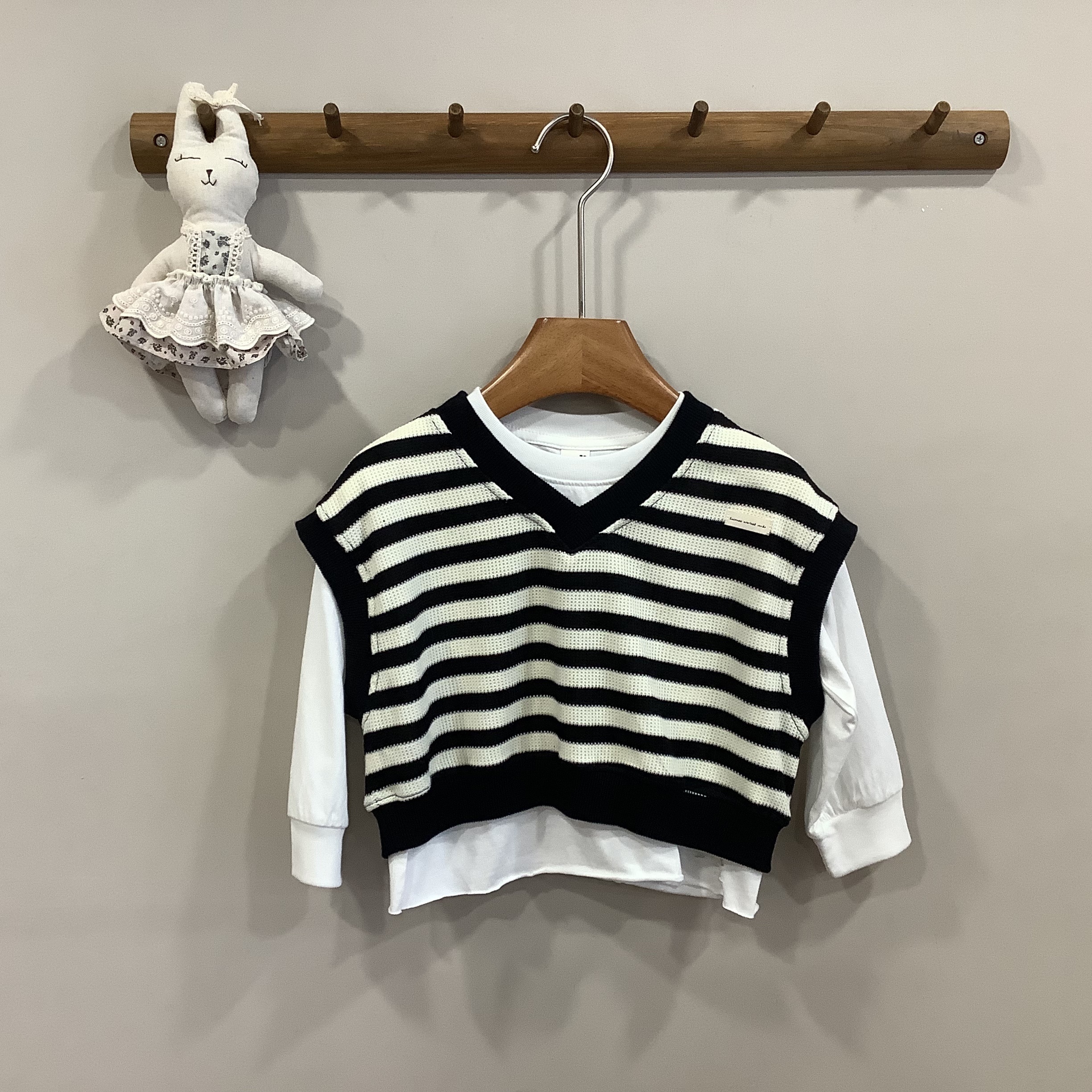 A04183條紋背心兩件式上衣