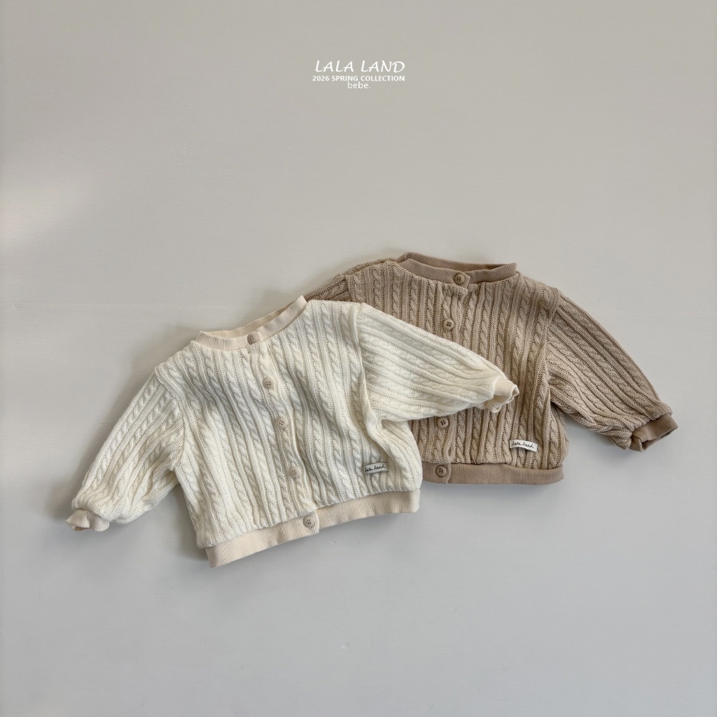 正韓春lalaland 嫩嬰溫柔麻花針織外套