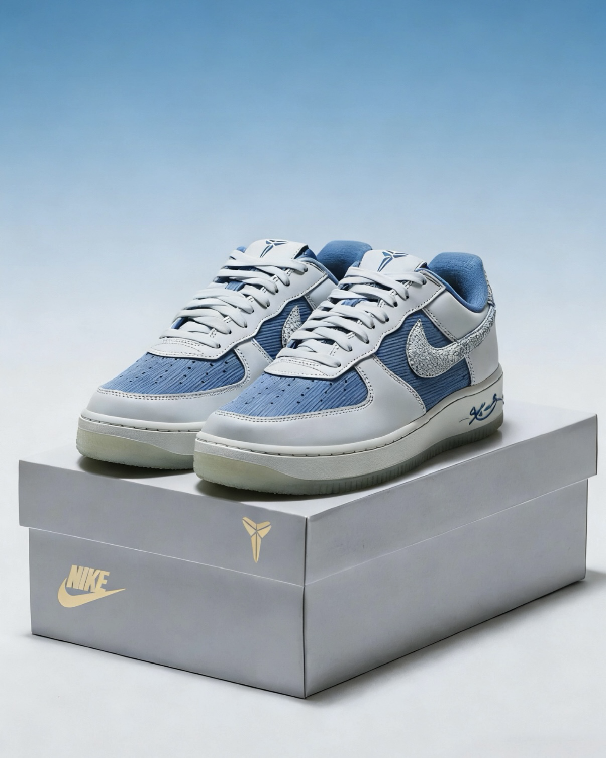 Kobe Bryant x Nike AF1 City of Champion 湖水藍白 刺繡 冠軍之城 男女鞋