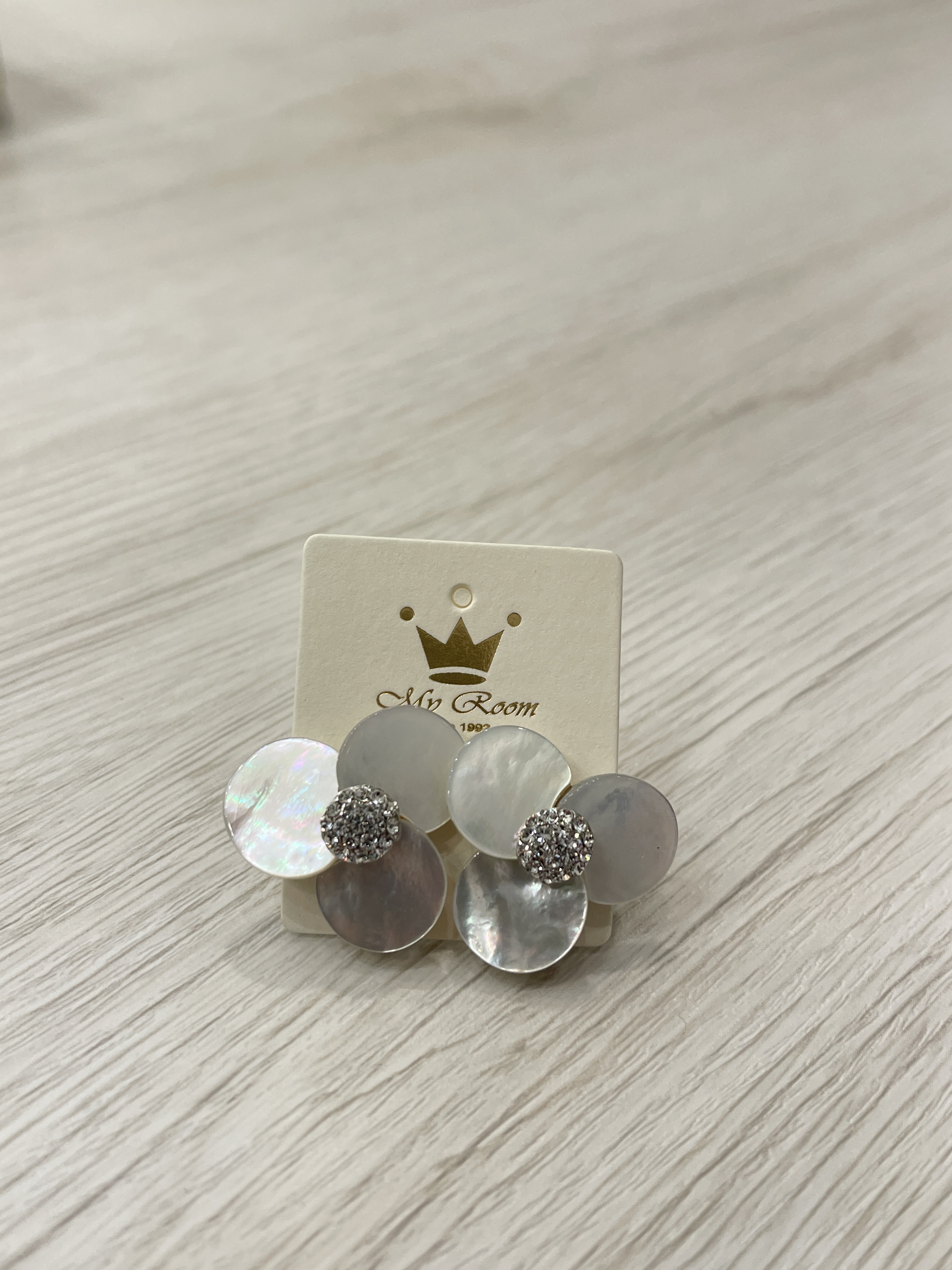 小花鑽夾式耳環