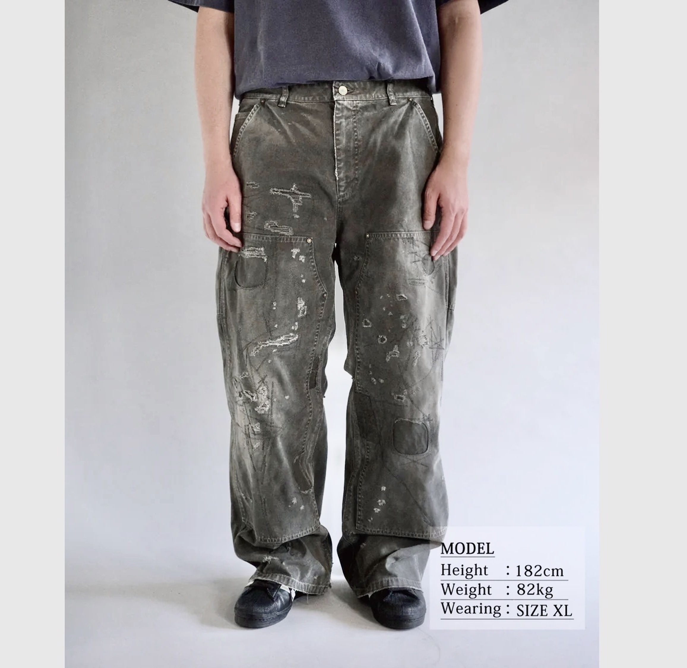 FIFTH ANACHRONORM Ripped Double Knee M ANACHRONORM