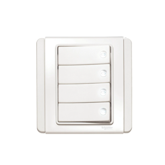 NEO都會(E3000)四位雙控橫按板開關制連LED燈