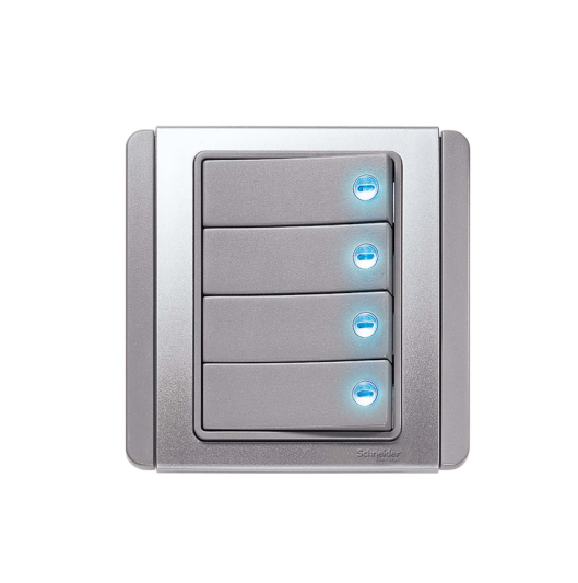 NEO都會(E3000)四位雙控橫按板開關制連LED燈