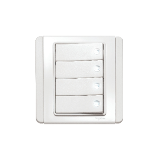 NEO都會(E3000)四位單控橫按板開關制連LED燈