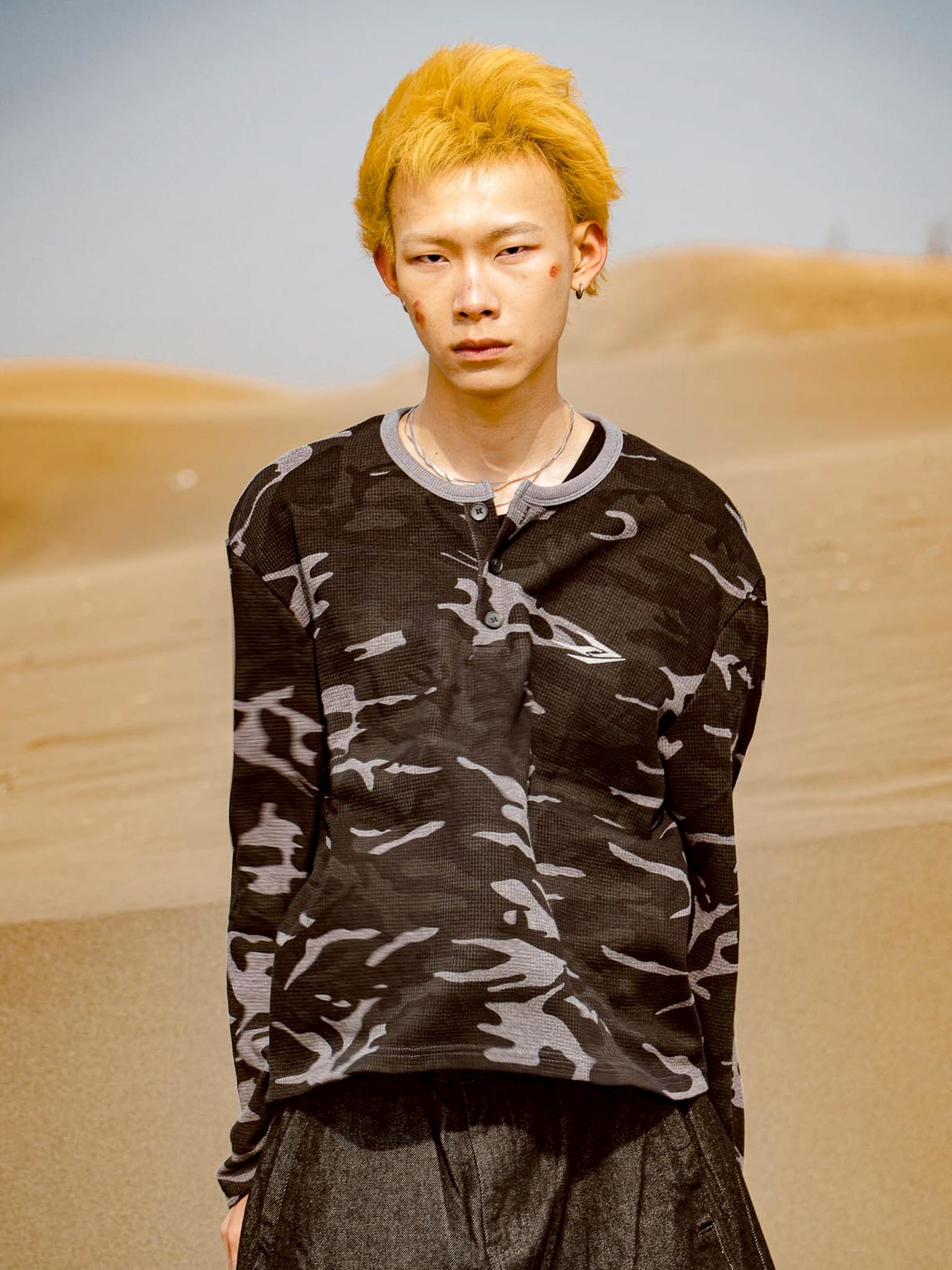 WBI 26AW DUSTLINE 華夫格 長袖 亨利領 迷彩 兩色