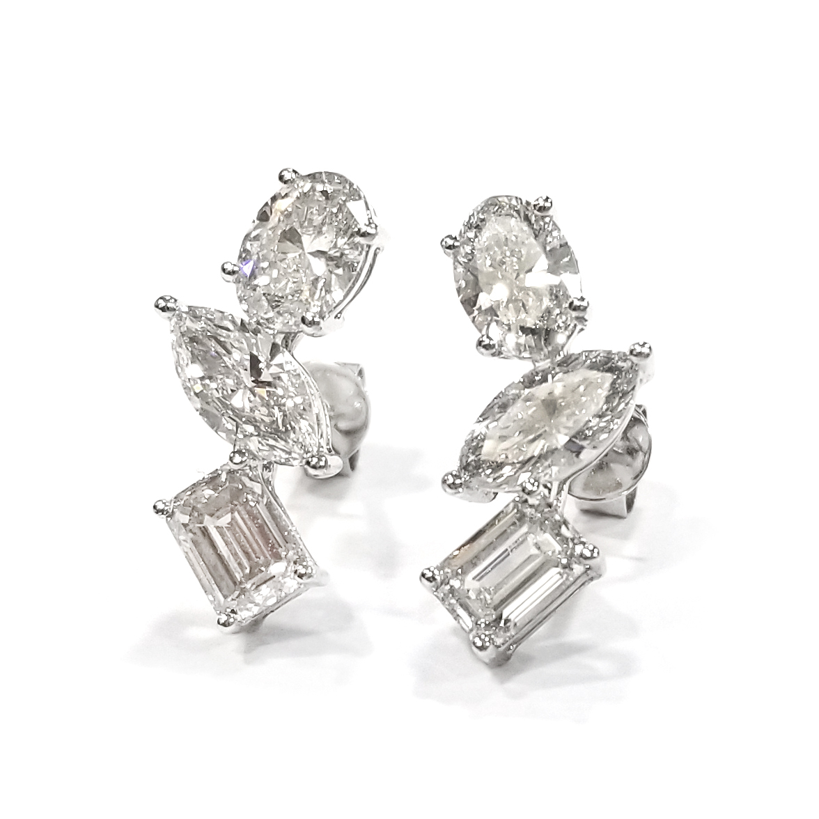 PT950鉑金 實驗室培育鑽石耳環