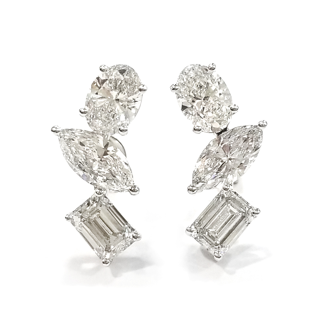 PT950鉑金 實驗室培育鑽石耳環