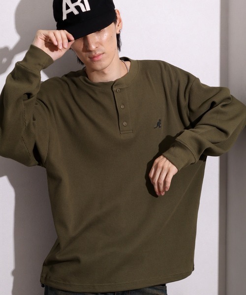 日本 Kangol Waffle Henley Tee [GR25EF026S]