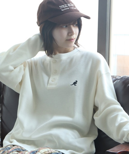 日本 Kangol Waffle Henley Tee [GR25EF026S]