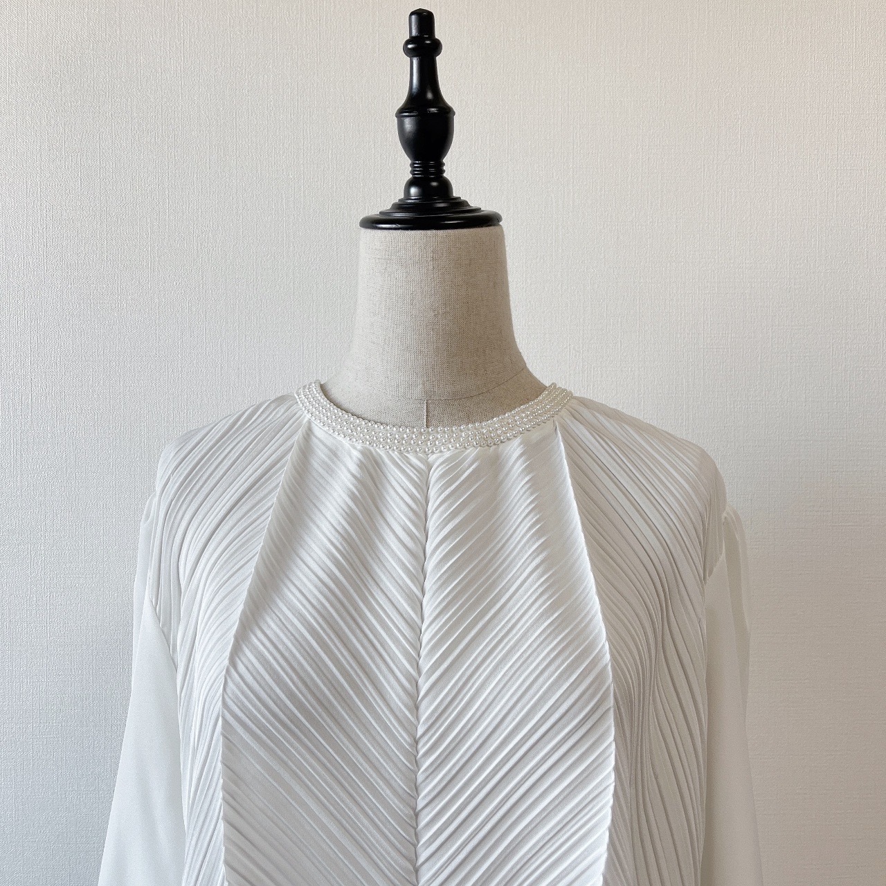 白色珍珠領古著上衣