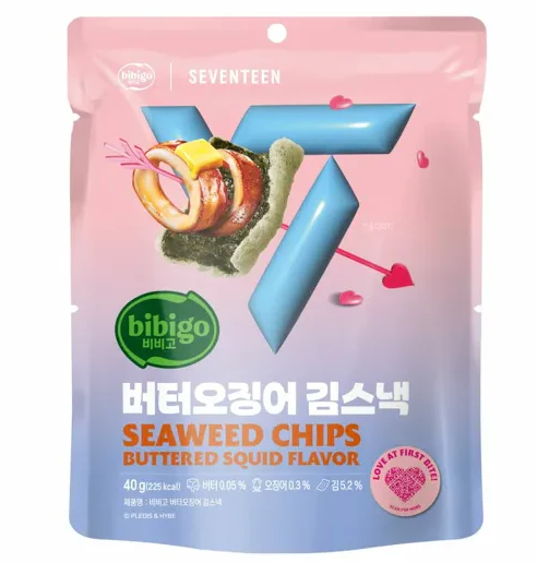 VL093 bibigo) 牛油烤魷魚40g seventeen版 (包裝袋圖片random) EXP: 3個月以上