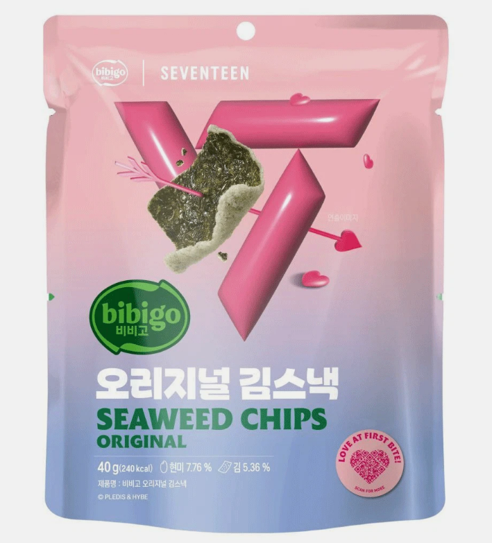 VL091 bibigo) 海苔片 原味40g seventeen版 (包裝袋圖片random) EXP: 3個月以上