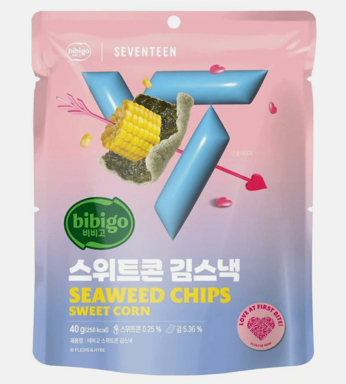 VL090 bibigo) 原味海苔片40g seventeen版 (包裝袋圖片random) EXP: 3個月以上