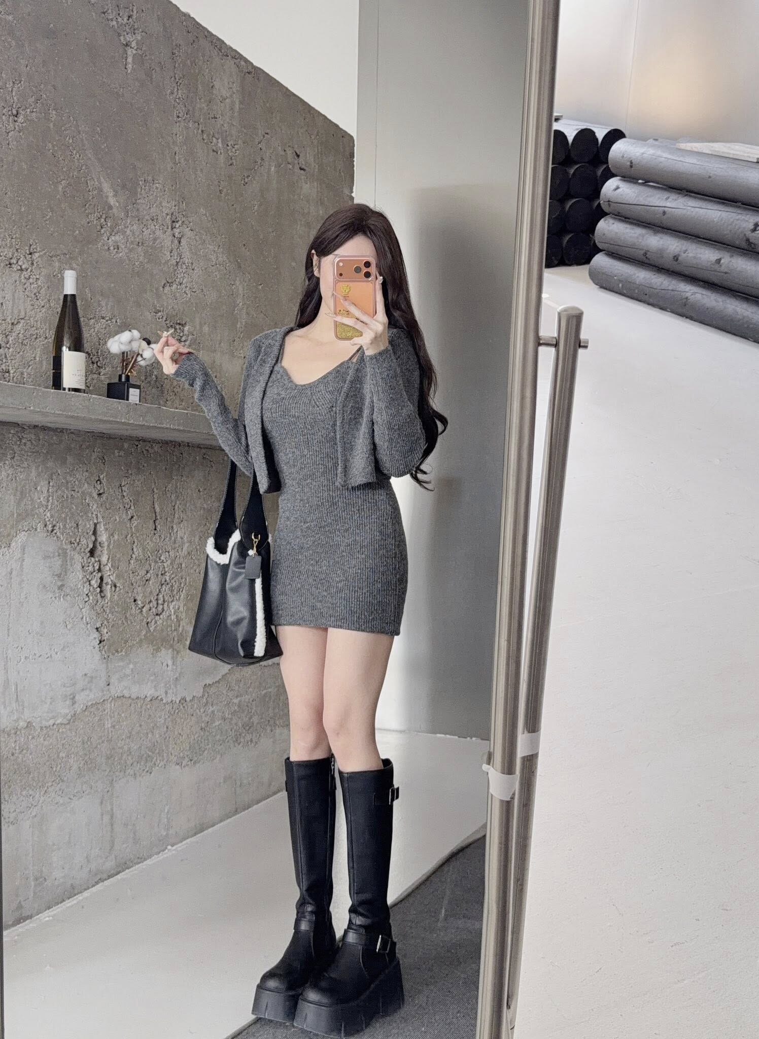 辣妹天花板吊肩針織外套套裝🎇