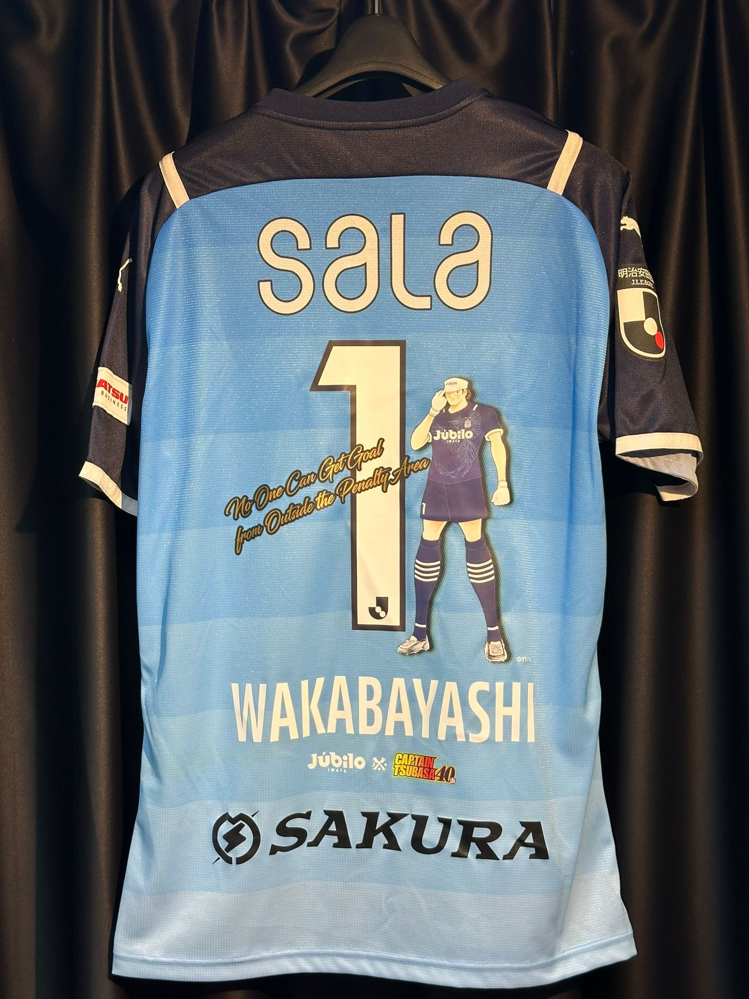 IWATA JUBILO x CAPTIAN TSUBASA  2021 HOME SHIRT #1 WAKABAYASHI   (USED , 9/10)