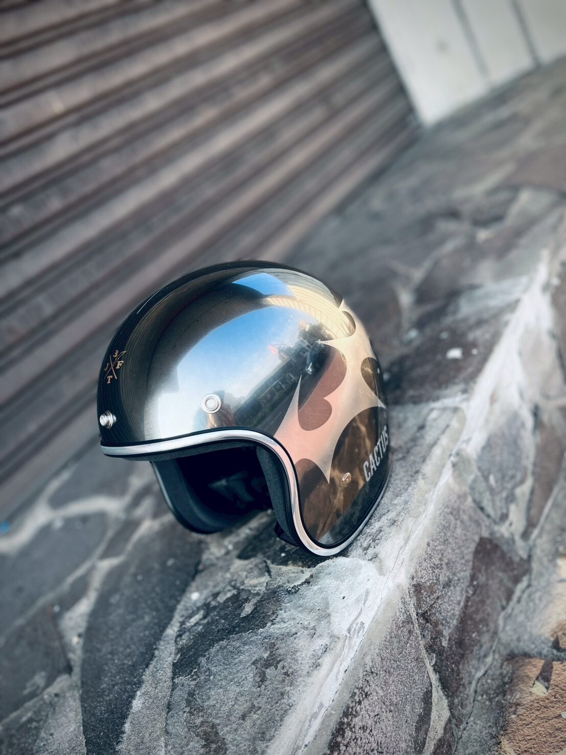 3-JFT 聯名彩繪 CACTUS 雷神 西西里銀(限量金屬) 復古帽 3/4罩