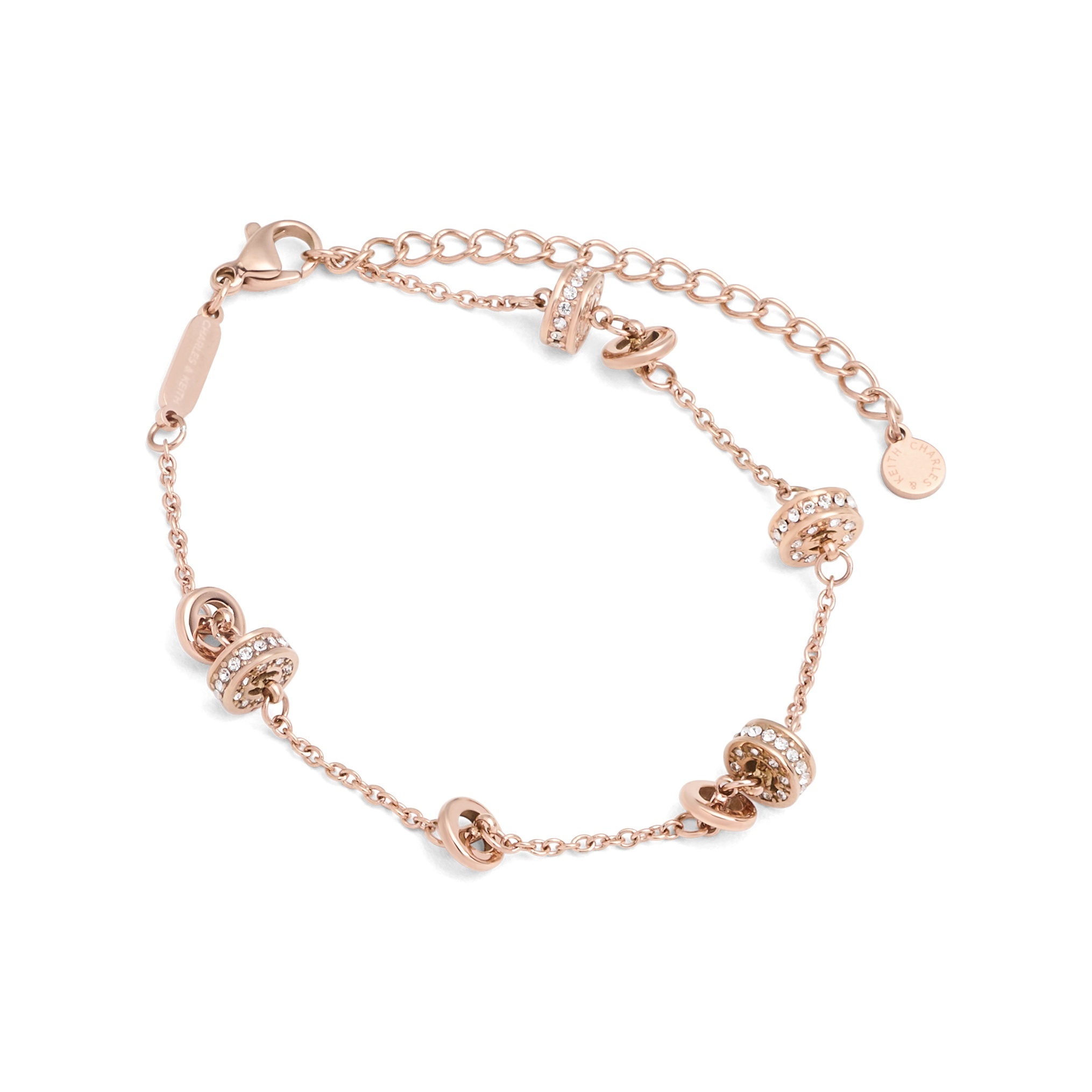 代購-CHARLES&KEITH 小ck 無邊星穹系列 不鏽鋼 手鍊 Silver銀色/Rose Gold玫瑰金色