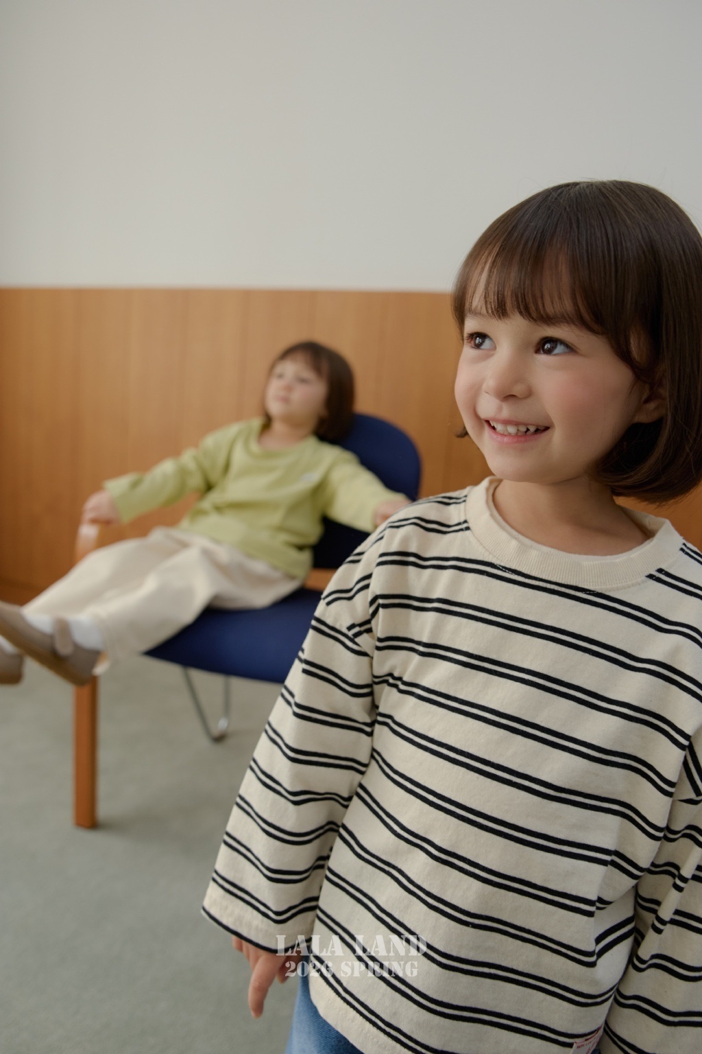 正韓春lalaland 親子裝_跟麻咪一起三色橫條上衣