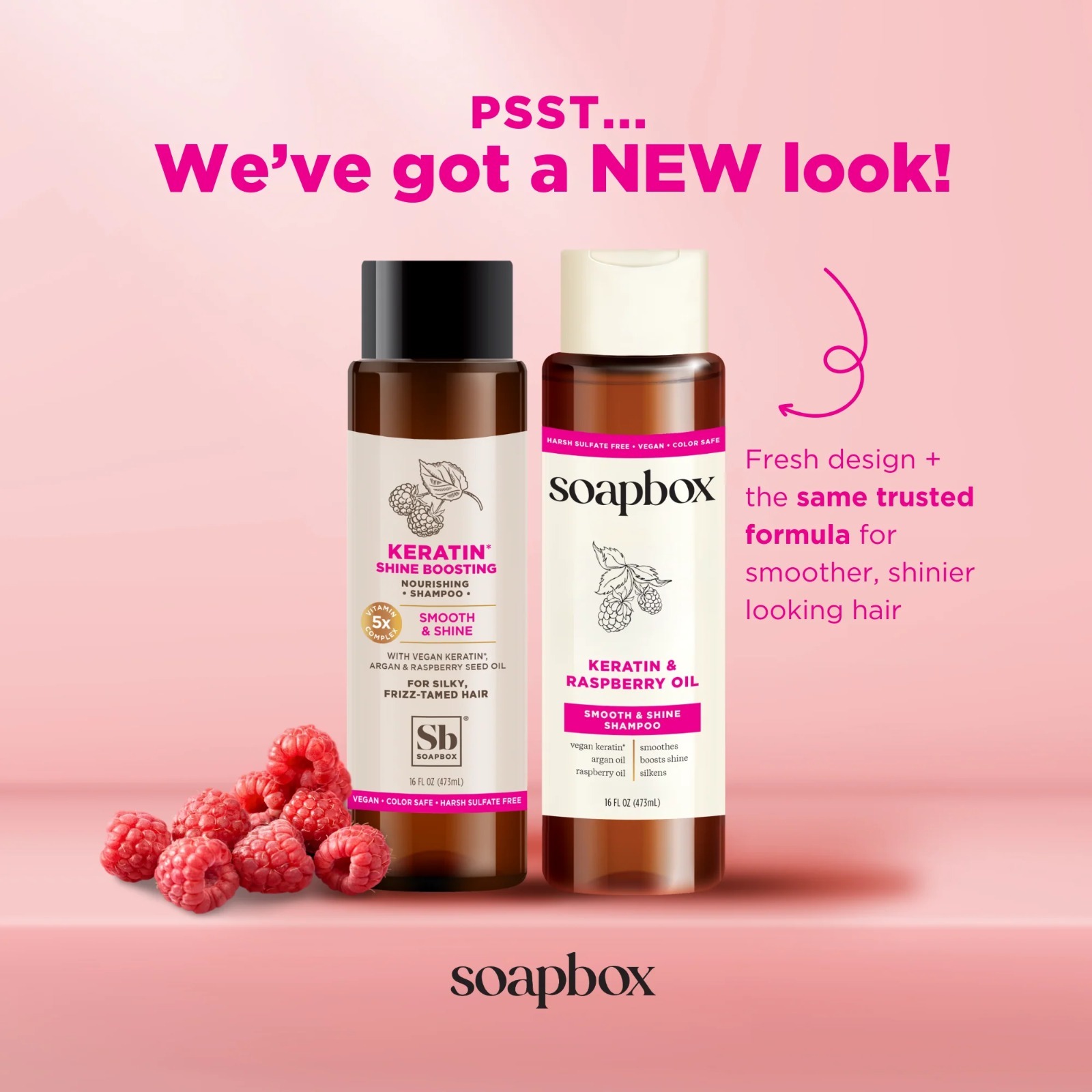 Soapbox Keratin & Raspberry Seed Oil Smoothing Shampoo