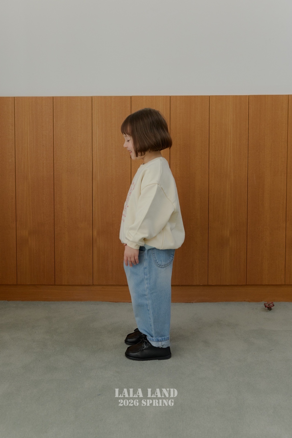 正韓春lalaland 小童兩色甜點上衣