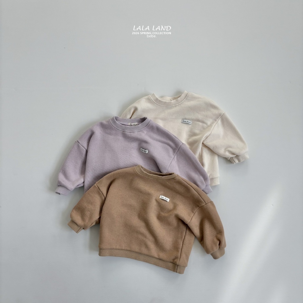 正韓春lalaland 嫩嬰三色小標大學T