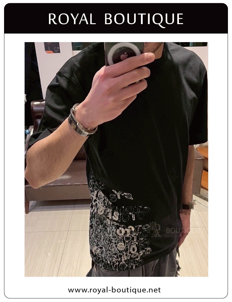 Y-3 下擺字母堆疊LOGO印花短T