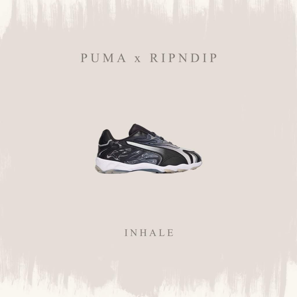 RIPNPID X PUMA INHALE 黑白 漸變 休閒 復古 中指貓 聯名款 403648-01