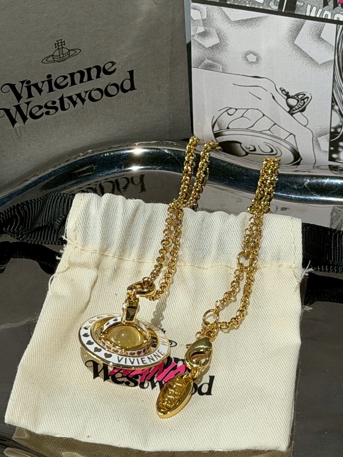 Vivienne Westwood x NANA Limited Edition Platinum Saturn Logo Necklace