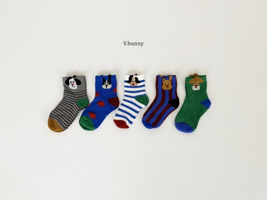 正韓春Vbunny 波點狗狗襪子組