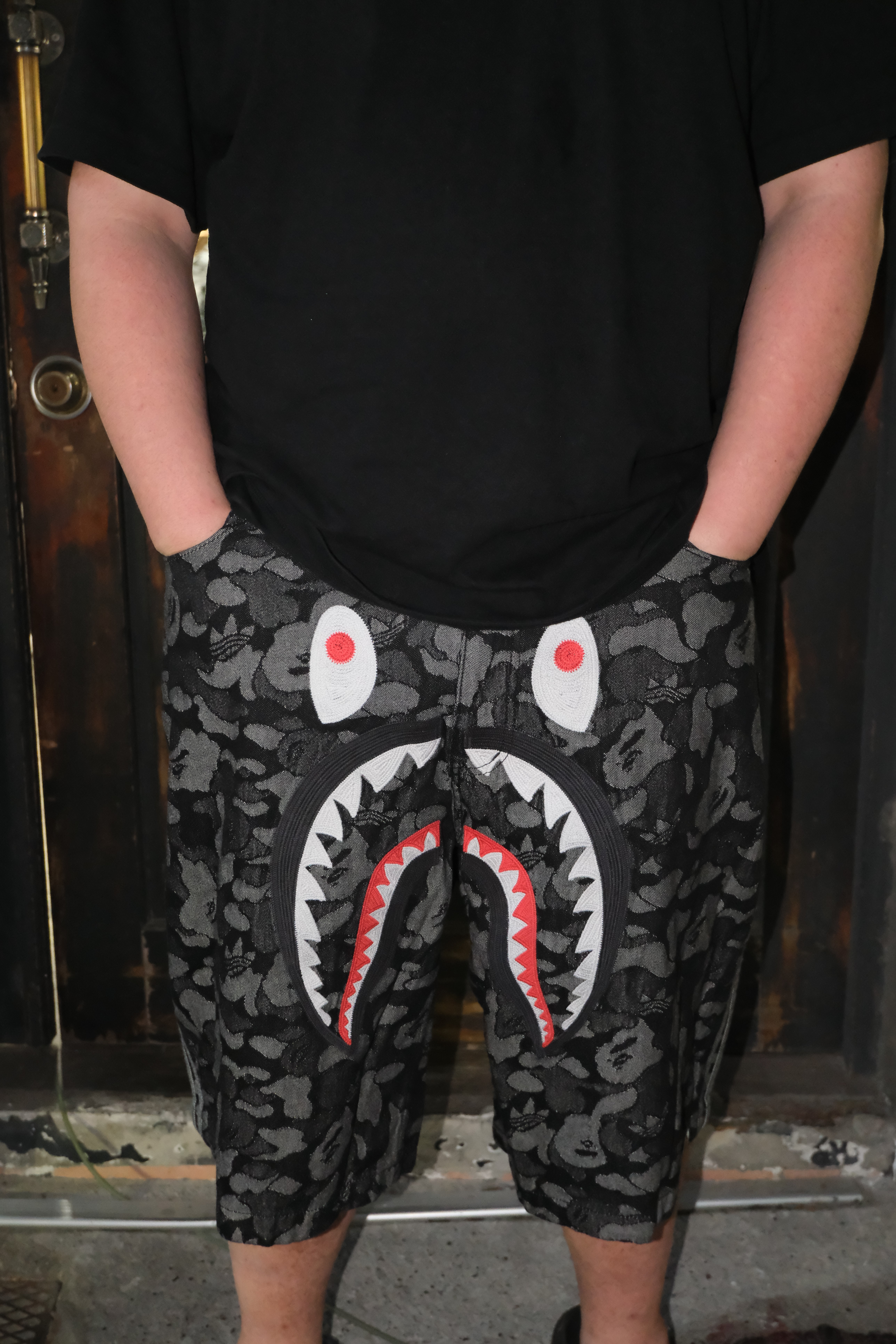 Bape x adidas 聯名 丹寧牛仔短褲 KF4917