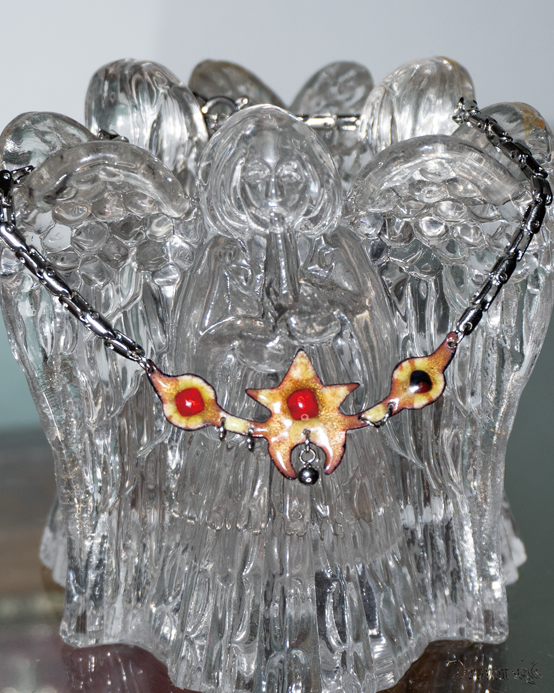 theavantsigils Polka Star Enamel necklace