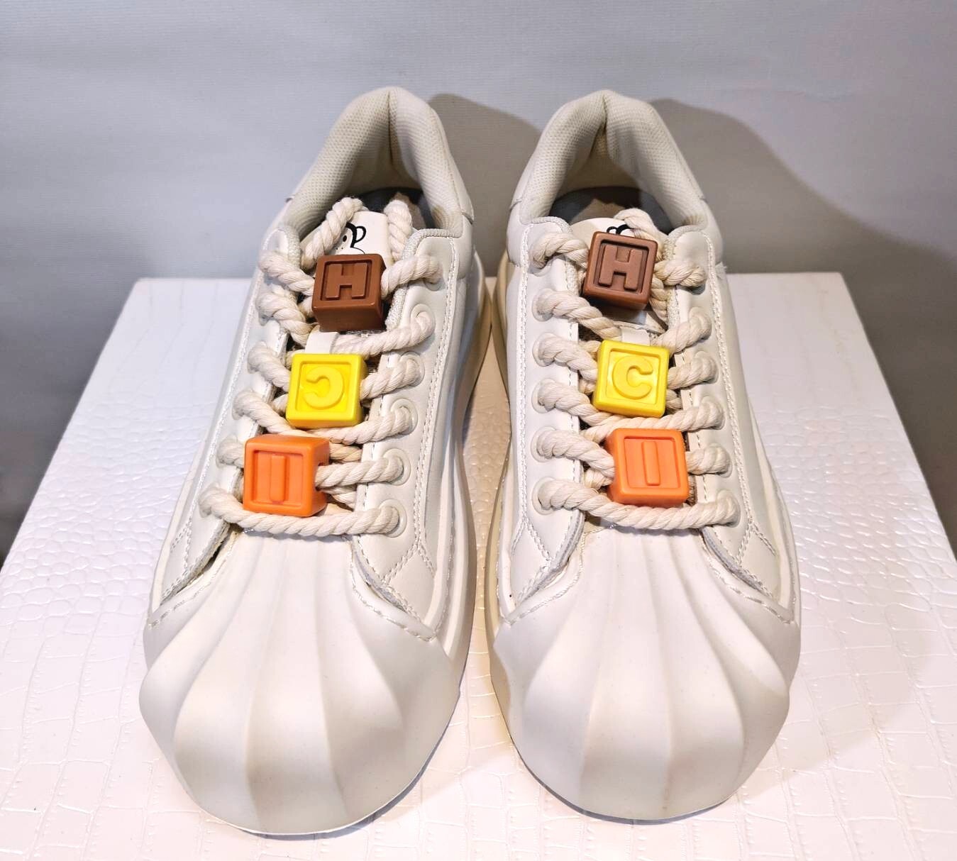 韓系趣味積木厚底貝殼頭餅乾鞋 40碼 (S51)