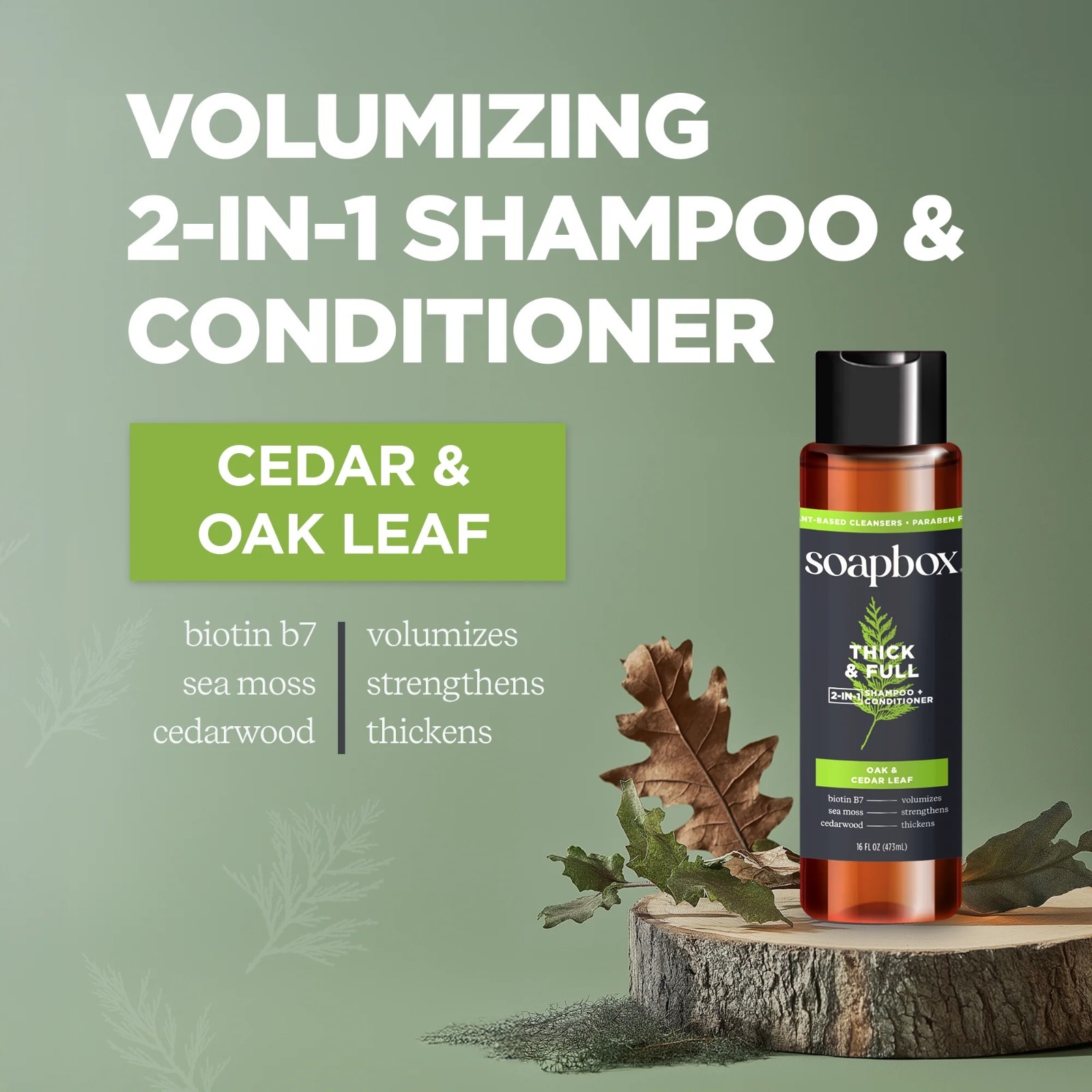 Soapbox Men's Thick & Full 2-in-1 Shampoo and Conditioner 473ml