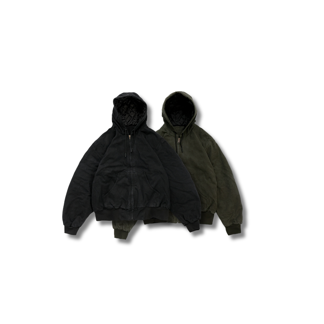 D.CLOSET 水洗 做舊 短版復古連帽外套 J10