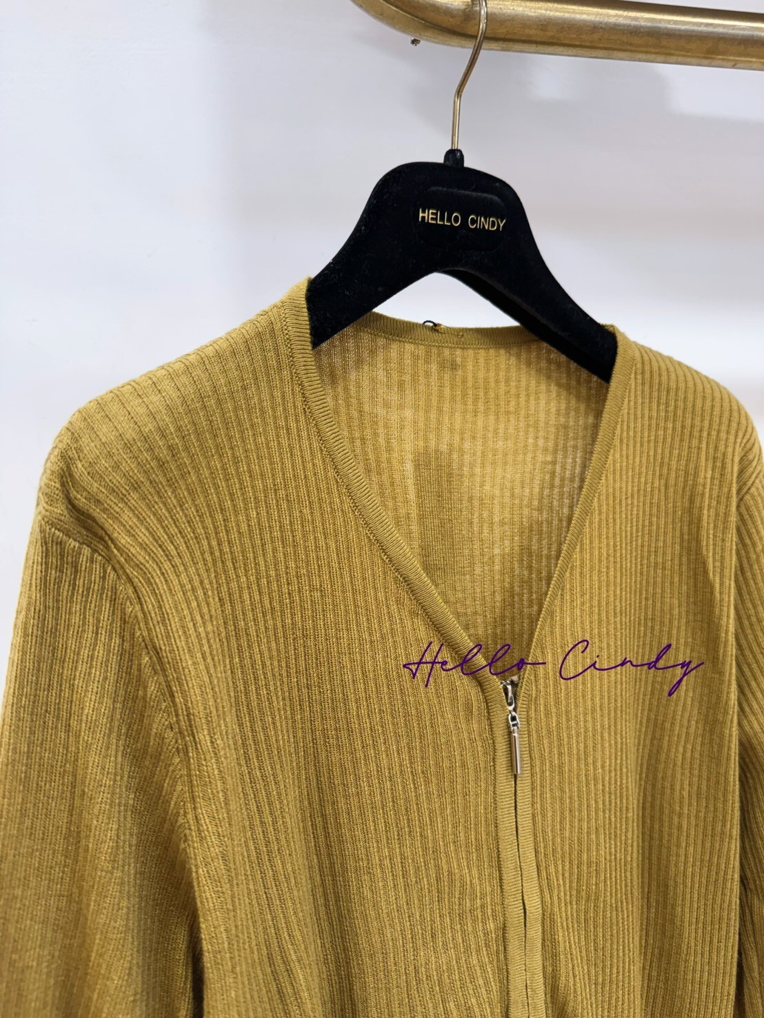 B02048 超顯瘦坑條針織拉鏈小外套